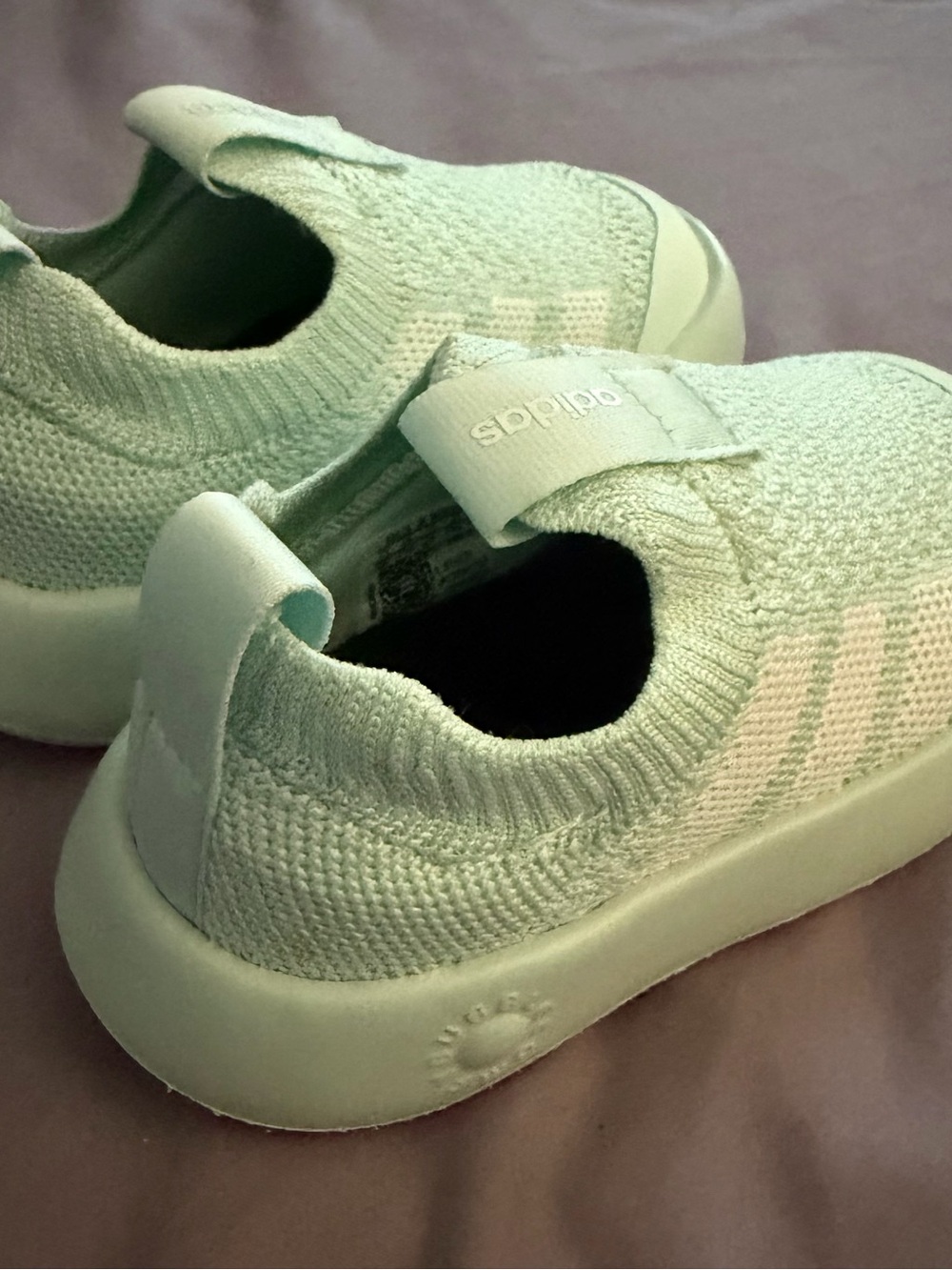 adidas Kids Mint Green Slip-On Knit Sneakers NWOT